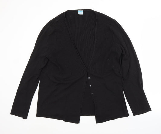 Womens UK Size M Preworn Black Cardigan Jumper