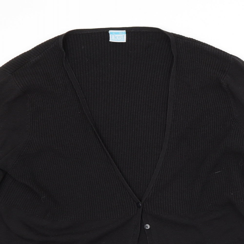 Womens UK Size M Preworn Black Cardigan Jumper