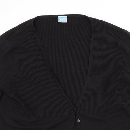 Womens UK Size M Preworn Black Cardigan Jumper