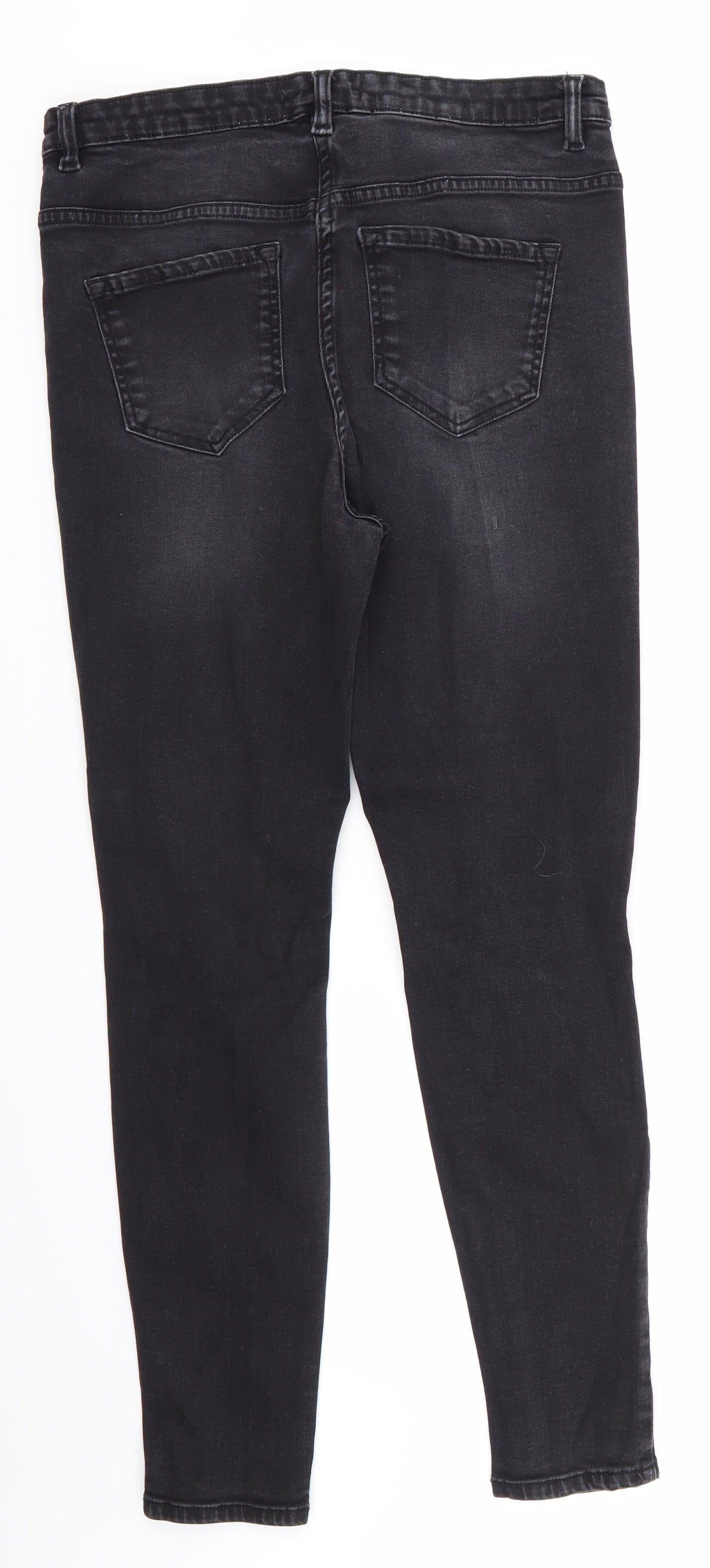 Womens UK Size 12 Studio Denim Regular Fit Skinny Black Jeans
