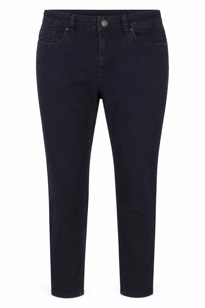 Front view of New Look women’s blue cotton skinny jeans, size UK 10, 23-inch leg regular - blue black india super skinny