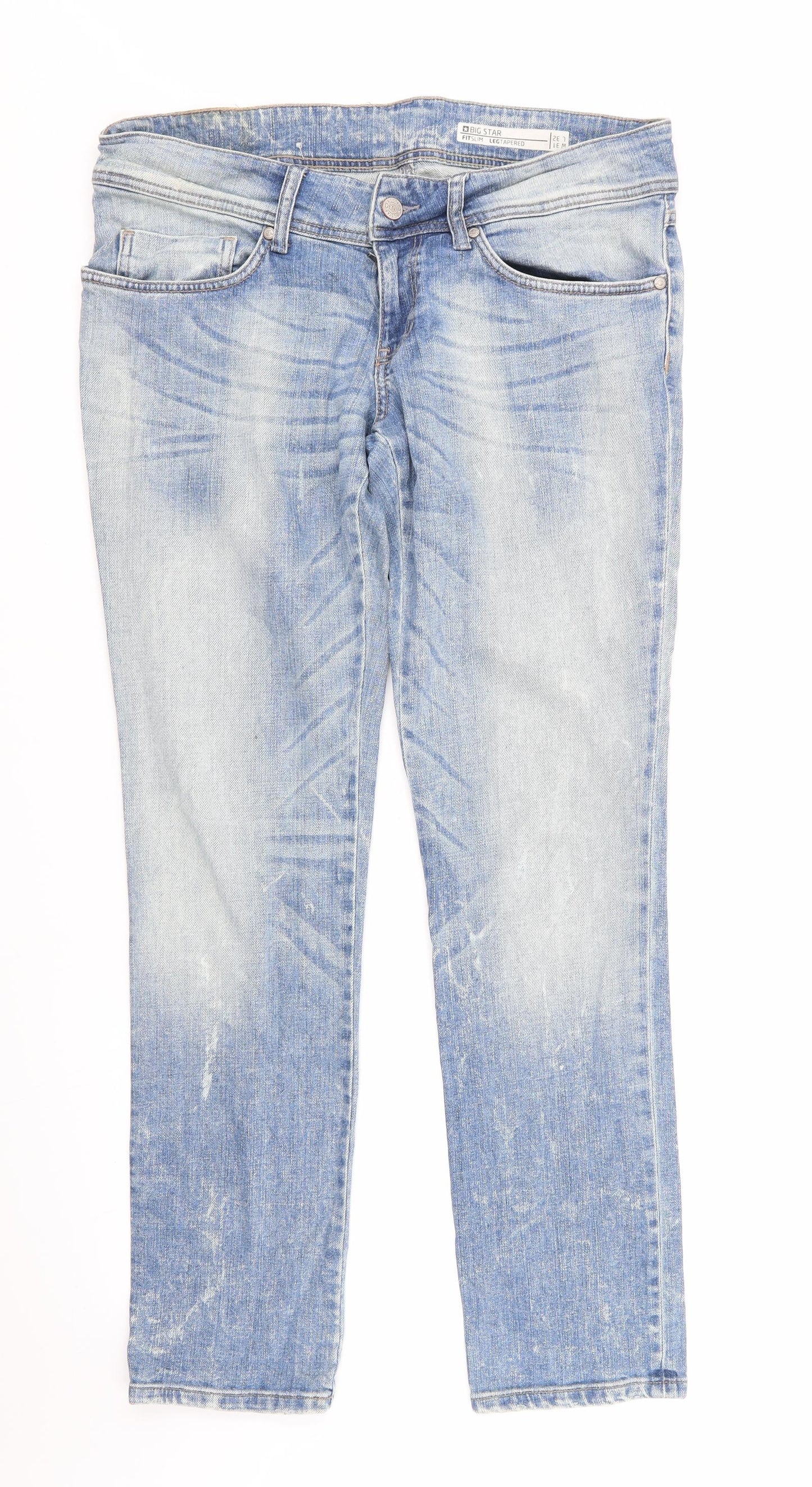 BIG STAR Mens Blue  Cotton Tapered Jeans Size 31 in L30 in Slim  - Soft Feel