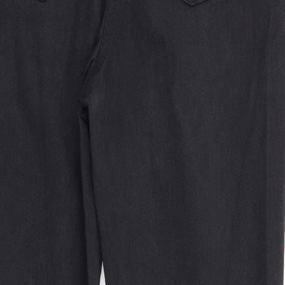 Parisian Womens Black  Cotton Chino Trousers Size 10 L27 in Regular  - Distressed look