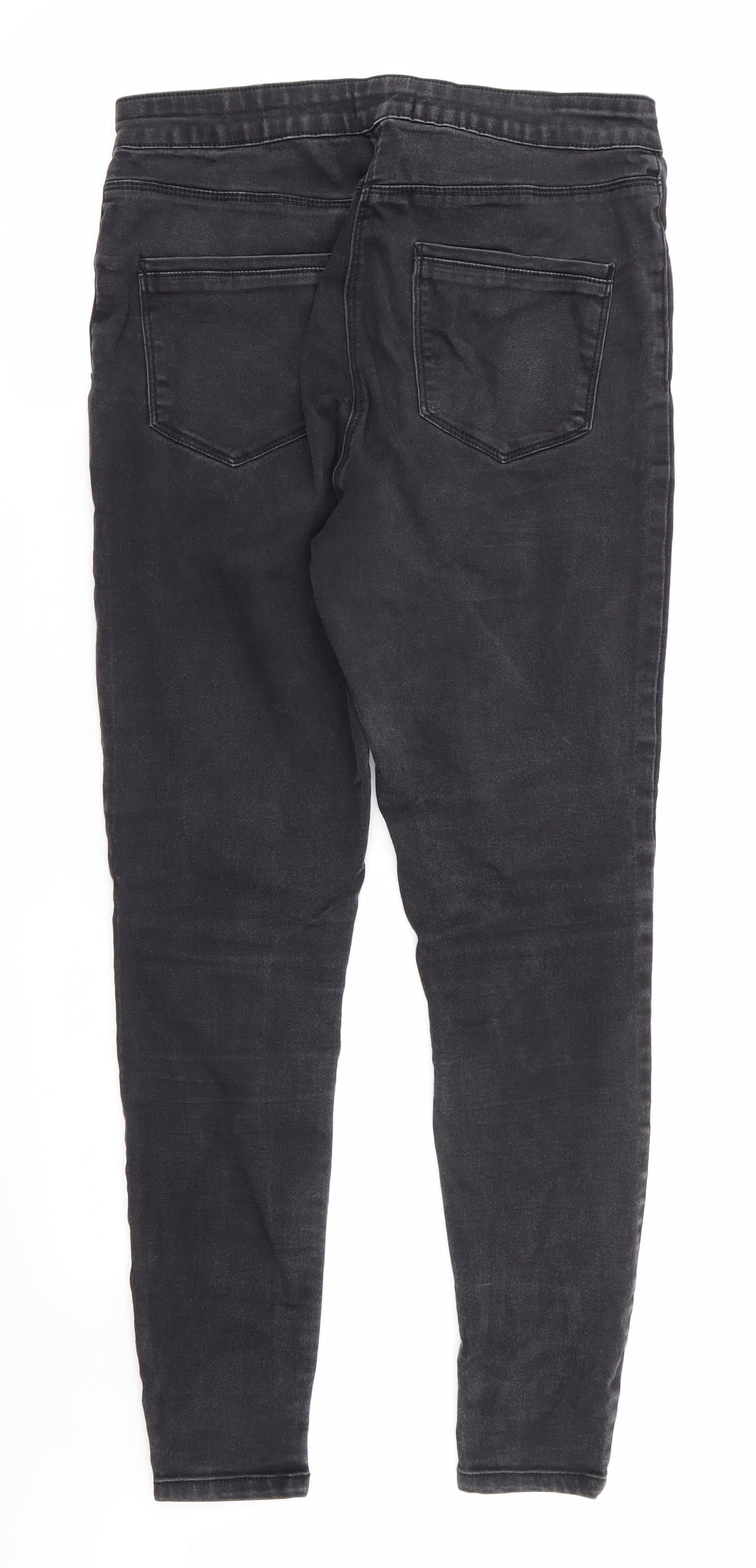 Papaya Denim Womens Black  Cotton Skinny Jeans Size 12 L28 in Regular