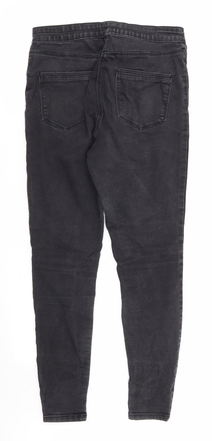 Papaya Denim Womens Black  Cotton Skinny Jeans Size 12 L28 in Regular