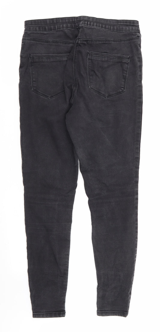 Papaya Denim Womens Black  Cotton Skinny Jeans Size 12 L28 in Regular