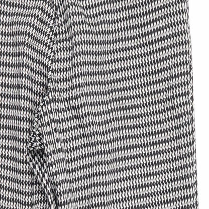 TU Womens Black Houndstooth Polyester Trousers  Size 8 L26 in Regular