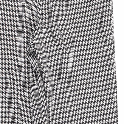 TU Womens Black Houndstooth Polyester Trousers  Size 8 L26 in Regular