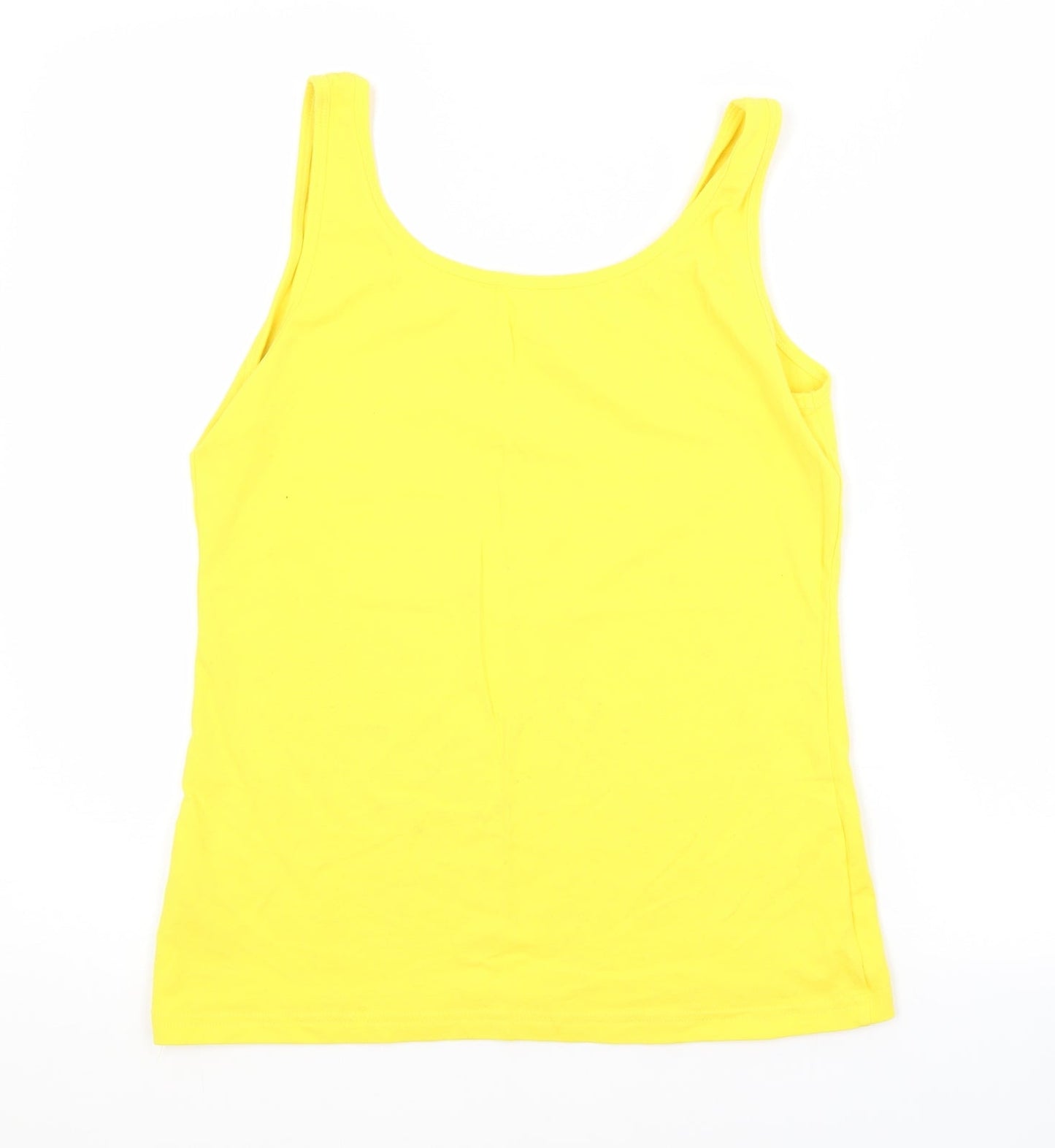 Papaya Womens Yellow  Cotton Basic Tank Size 14 Scoop Neck