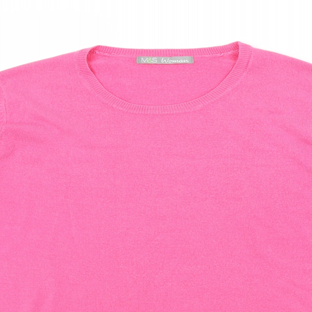 Womens UK Size 10 M&S Pink Pullover Jumper