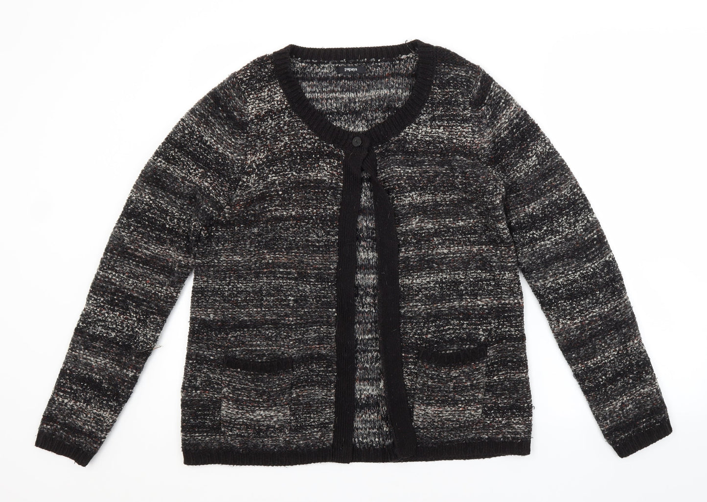 Womens UK Size 14 Papaya Grey Cardigan Jumper