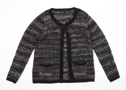 Womens UK Size 14 Papaya Grey Cardigan Jumper