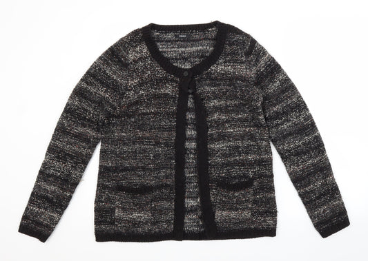 Womens UK Size 14 Papaya Grey Cardigan Jumper