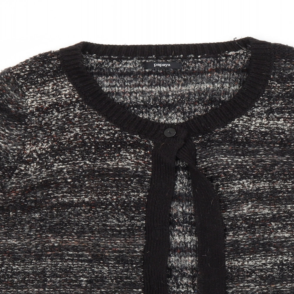 Womens UK Size 14 Papaya Grey Cardigan Jumper