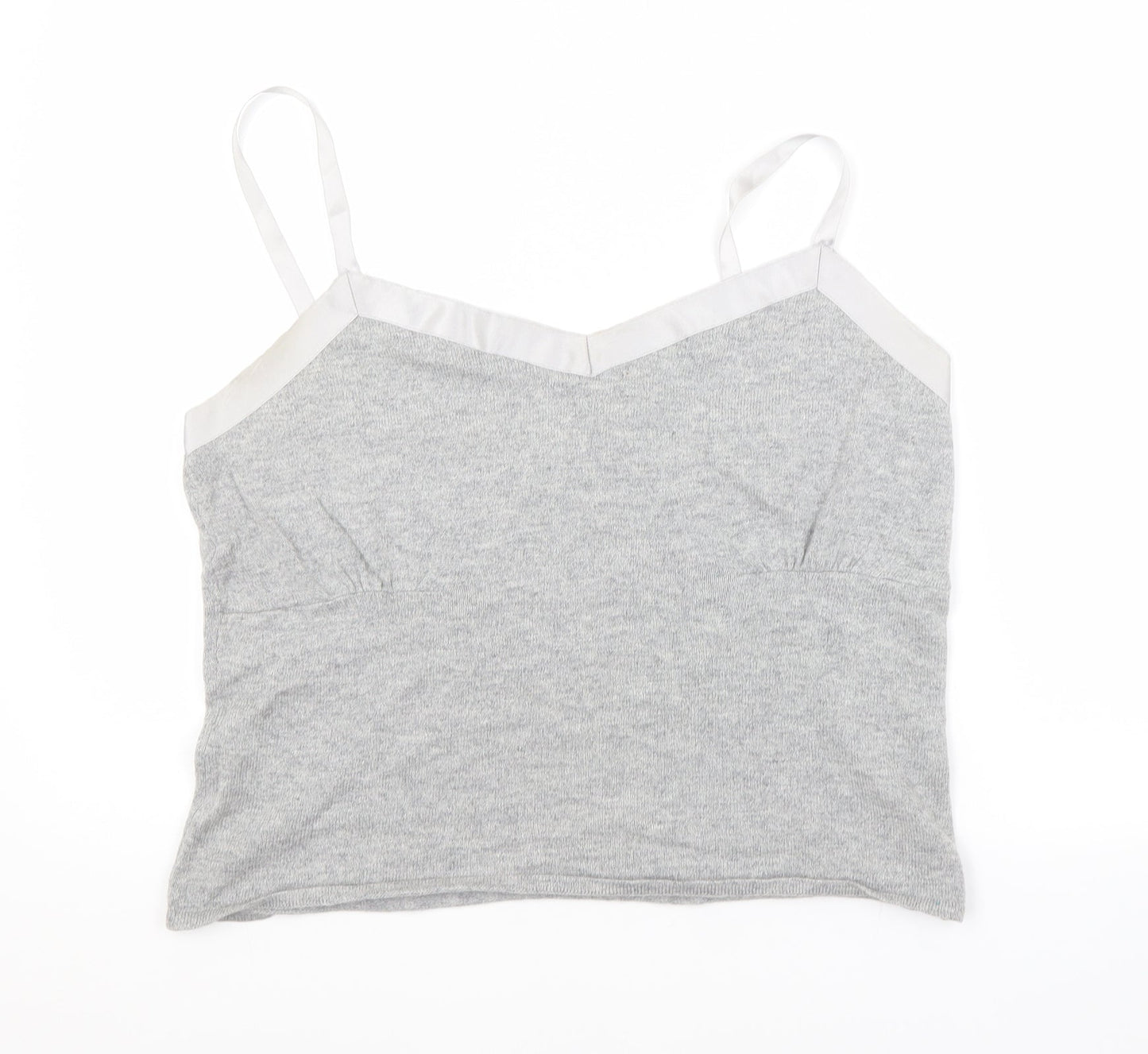 Fenn Wright Manson Womens Grey  Cotton Cropped Tank Size XL V-Neck
