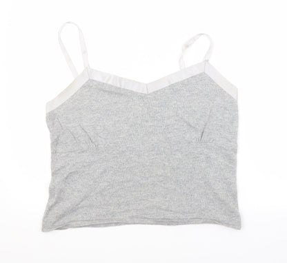 Fenn Wright Manson Womens Grey  Cotton Cropped Tank Size XL V-Neck
