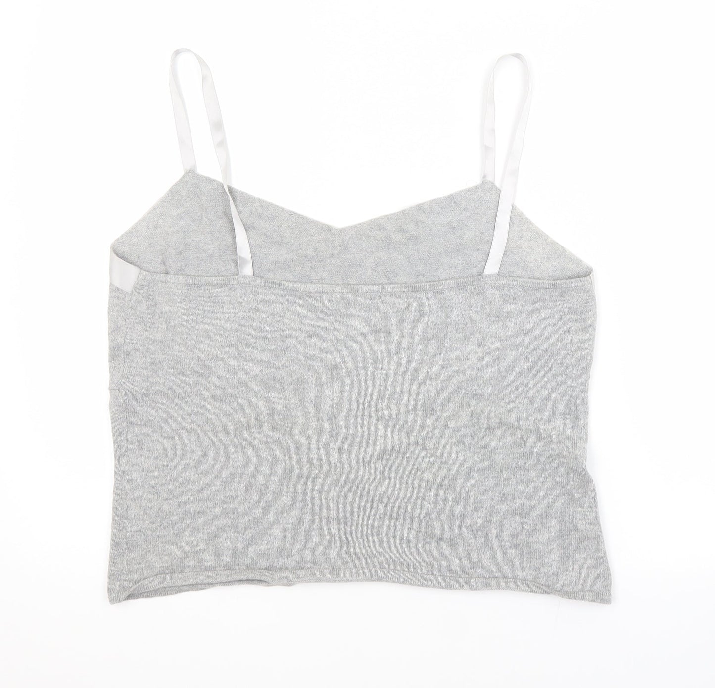 Fenn Wright Manson Womens Grey  Cotton Cropped Tank Size XL V-Neck