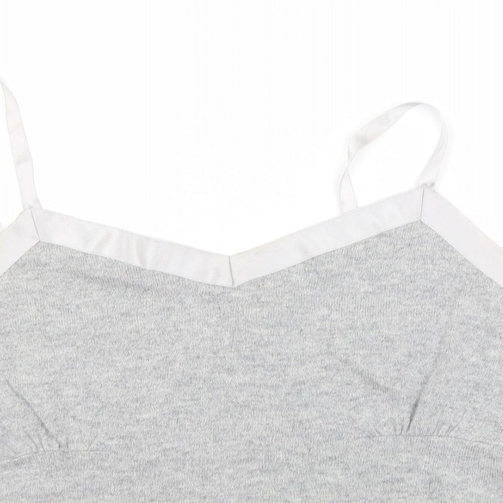 Fenn Wright Manson Womens Grey  Cotton Cropped Tank Size XL V-Neck