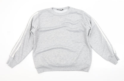 Boohoo Womens Grey  Polyester Pullover Sweatshirt Size 12
