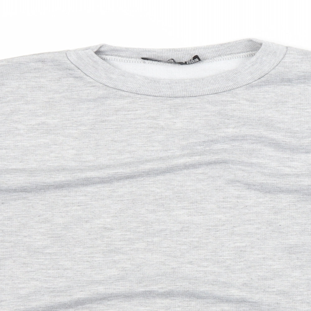 Boohoo Womens Grey  Polyester Pullover Sweatshirt Size 12