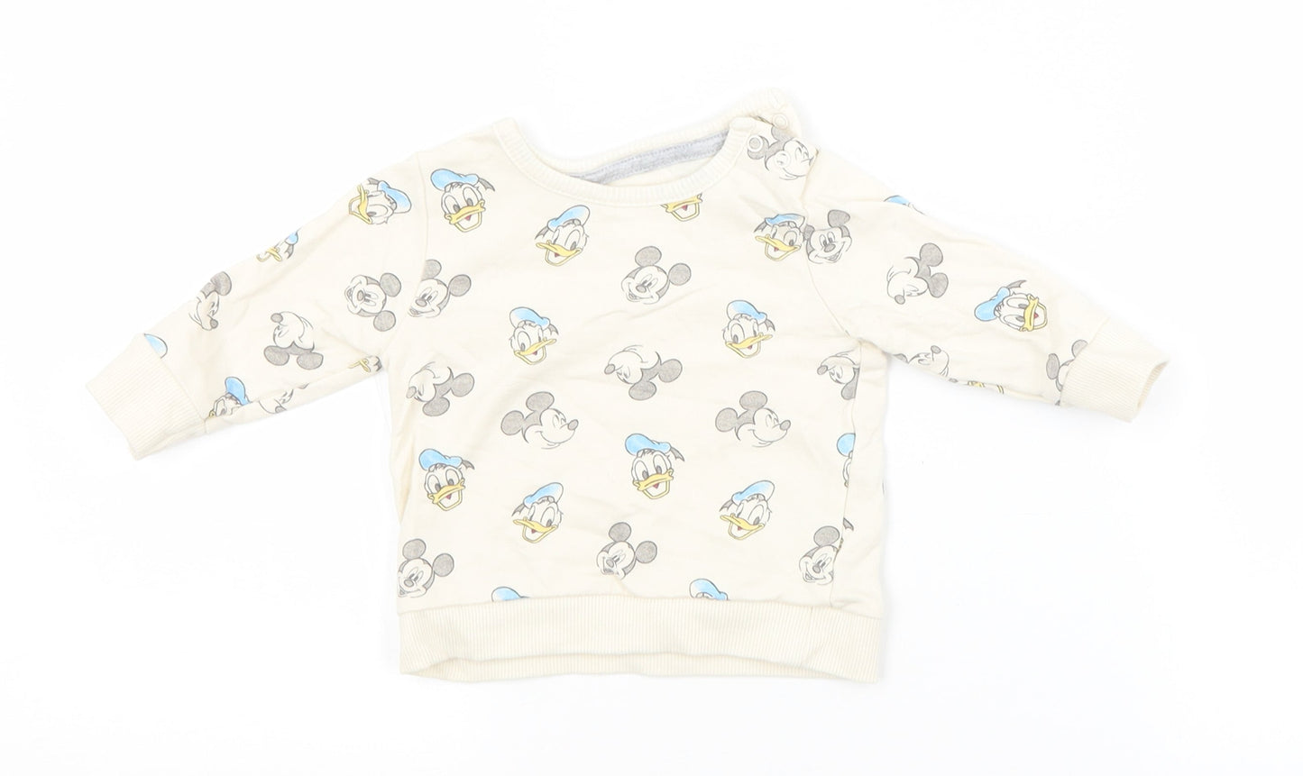 George Baby Beige Spotted Cotton Pullover Jumper Size 0-3 Months   - DISNEY