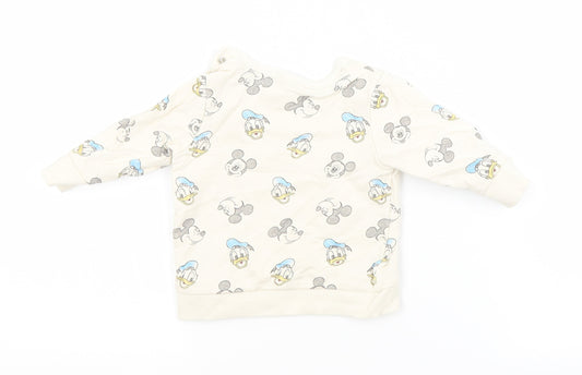 George Baby Beige Spotted Cotton Pullover Jumper Size 0-3 Months   - DISNEY