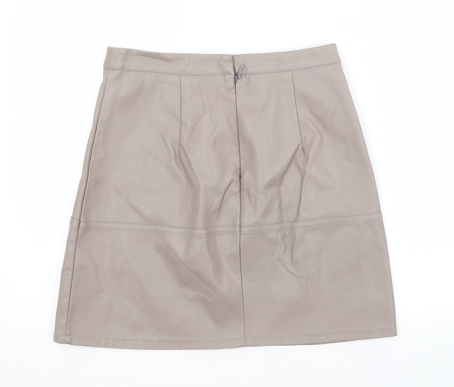 New Look Womens Grey  Polyurethane A-Line Skirt Size 8