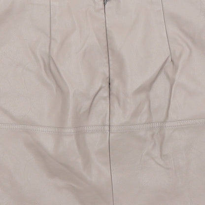 New Look Womens Grey  Polyurethane A-Line Skirt Size 8
