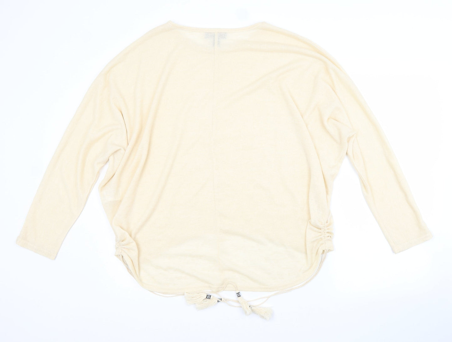 Womens UK Size L QED London Beige Pullover Jumper