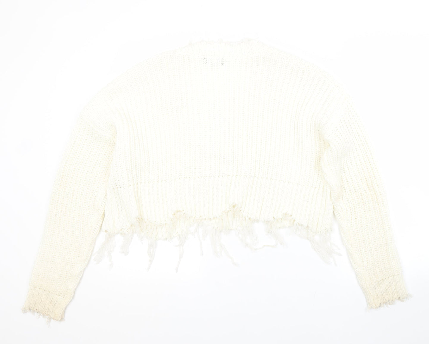 Womens UK Size S PRETTYLITTLETHING White Pullover Jumper