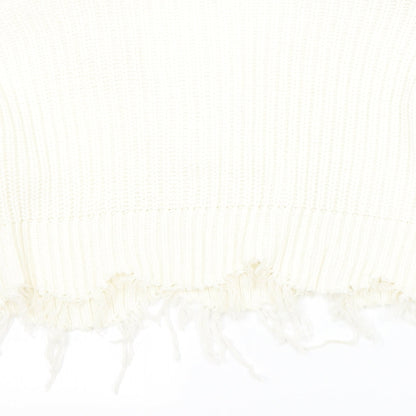 Womens UK Size S PRETTYLITTLETHING White Pullover Jumper