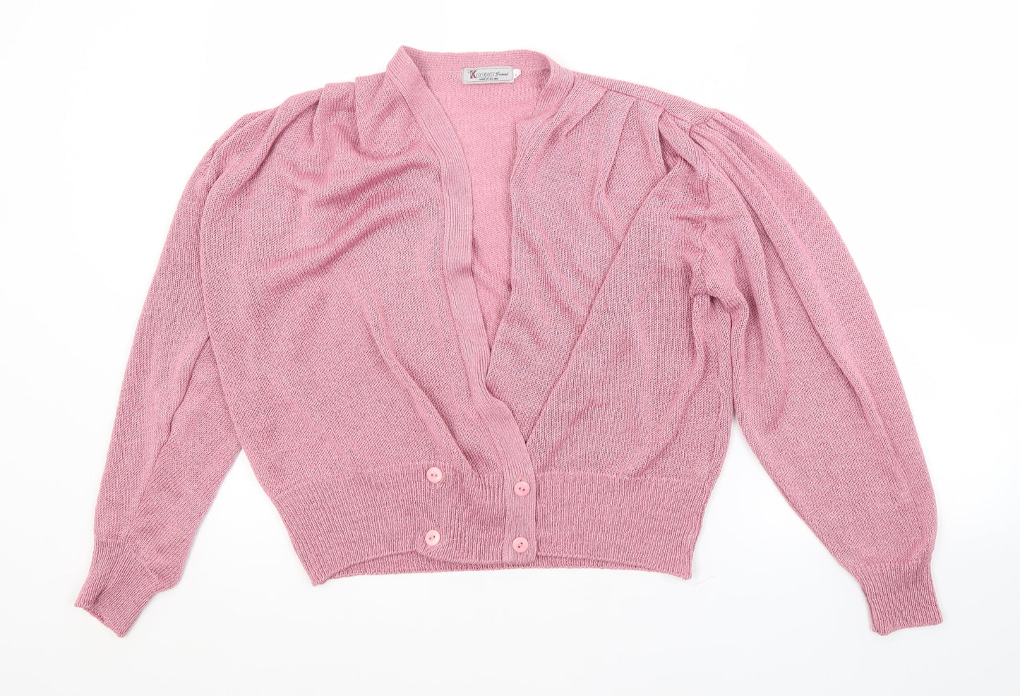 Womens UK Size L KEENO Pink Cardigan Jumper