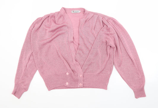 Womens UK Size L KEENO Pink Cardigan Jumper