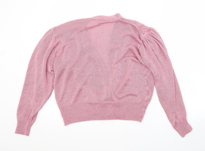 Womens UK Size L KEENO Pink Cardigan Jumper