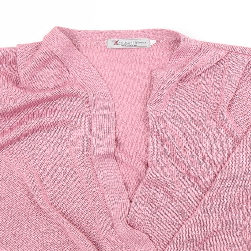 Womens UK Size L KEENO Pink Cardigan Jumper