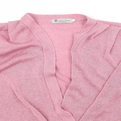 Womens UK Size L KEENO Pink Cardigan Jumper