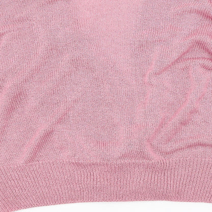 Womens UK Size L KEENO Pink Cardigan Jumper