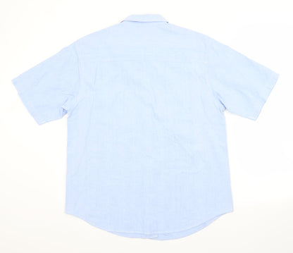 Womens UK Size L Preworn Blue Basic Button-Up