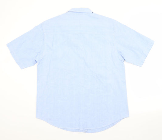 Womens UK Size L Preworn Blue Basic Button-Up