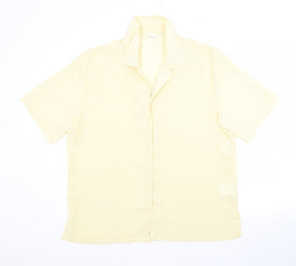 Womens UK Size 18 Damart Yellow Basic Button-Up