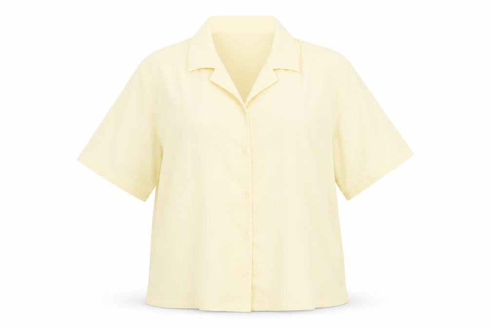 Womens UK Size 18 Damart Yellow Basic Button-Up