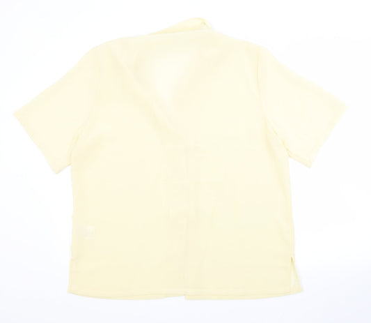Womens UK Size 18 Damart Yellow Basic Button-Up