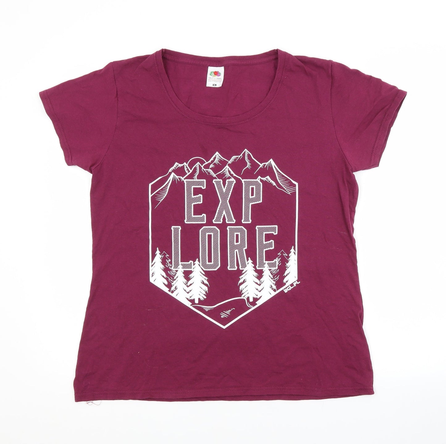 Womens UK Size XL Fruit of the Loom Purple Basic T-Shirt