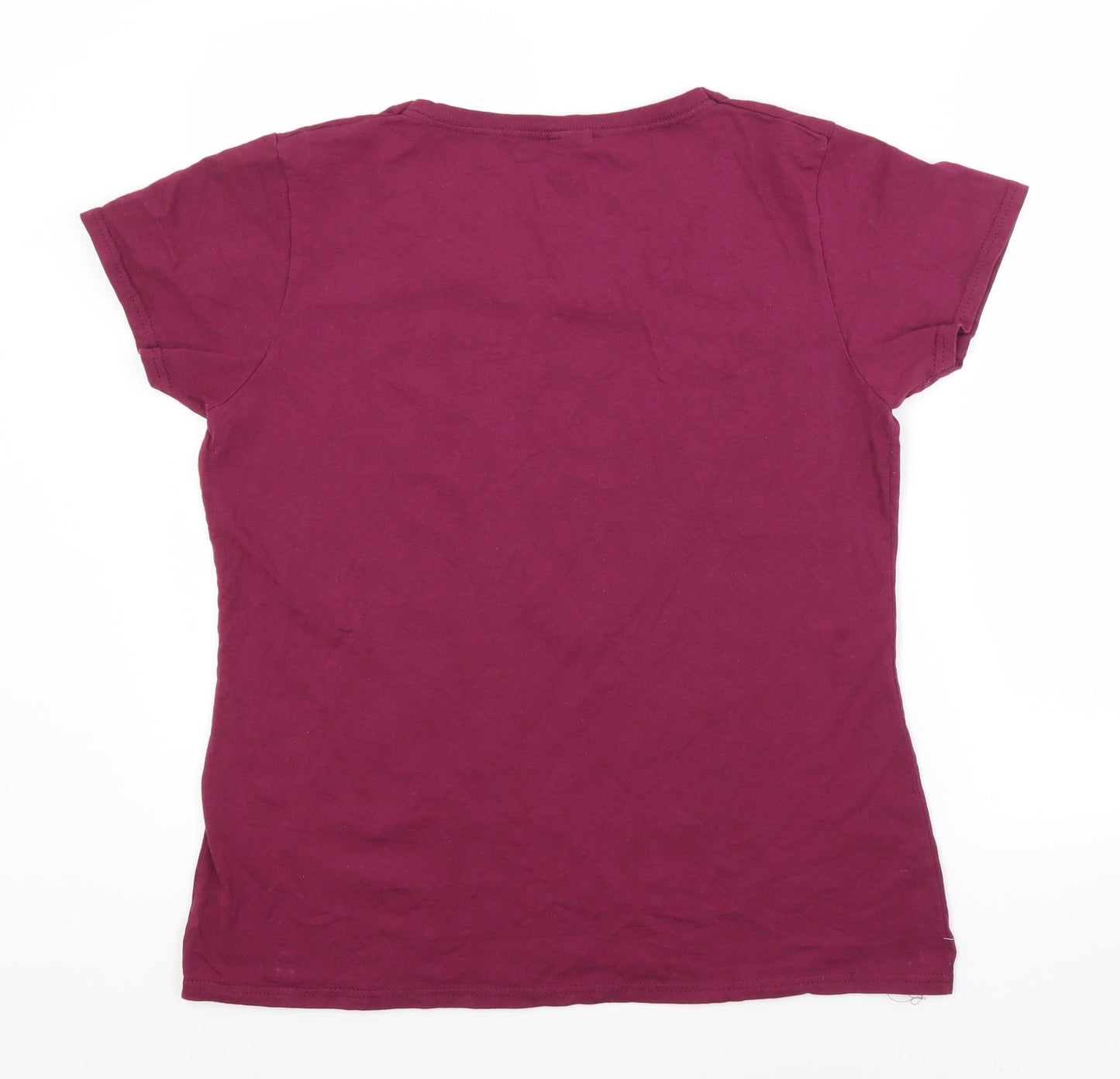 Womens UK Size XL Fruit of the Loom Purple Basic T-Shirt
