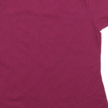 Womens UK Size XL Fruit of the Loom Purple Basic T-Shirt
