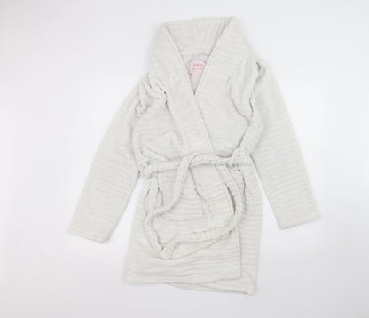 Nutmeg Womens White Solid Polyester Babydoll Robe Size 8