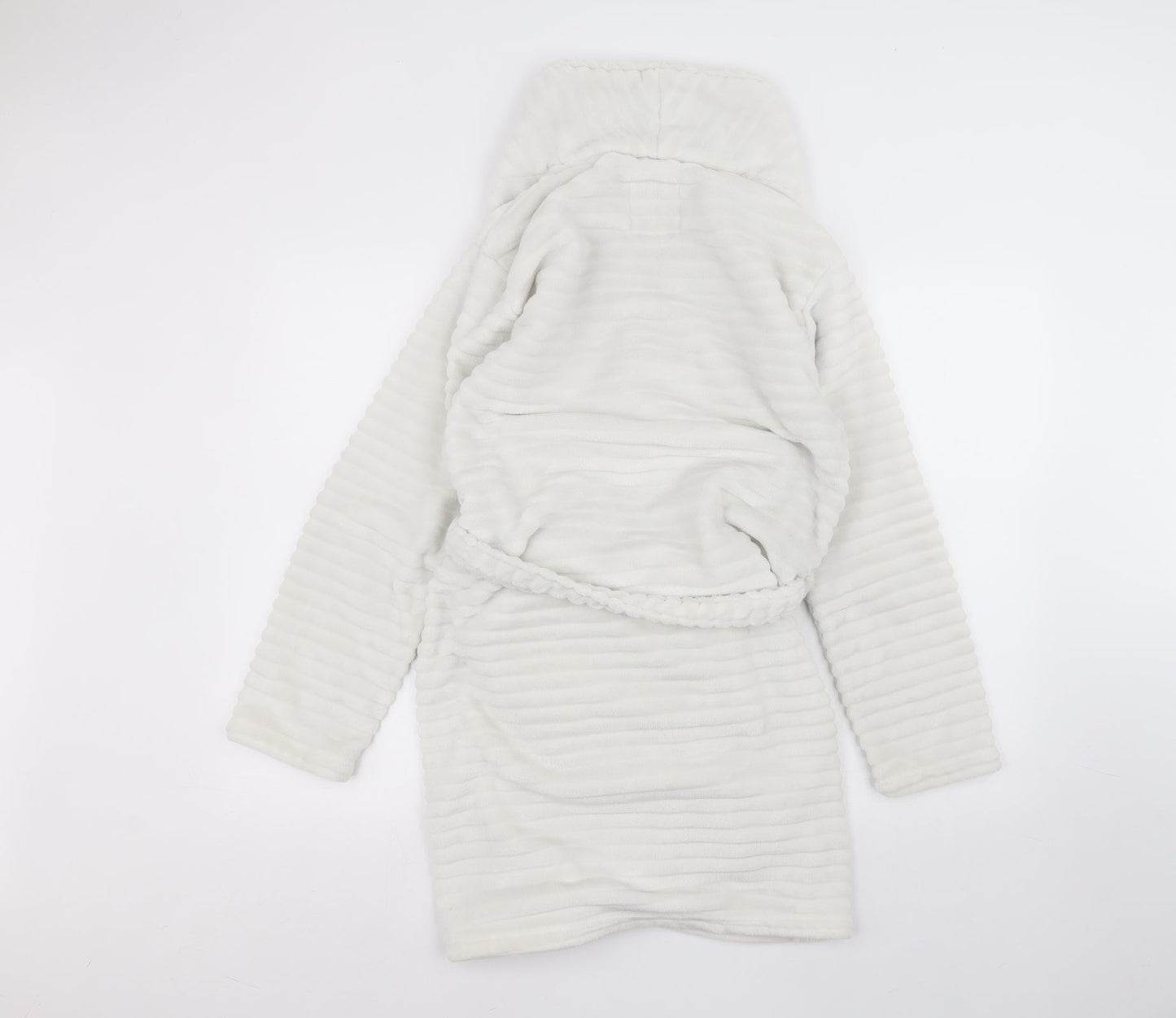 Nutmeg Womens White Solid Polyester Babydoll Robe Size 8