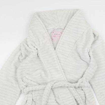 Nutmeg Womens White Solid Polyester Babydoll Robe Size 8