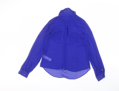 Womens UK Size 8 New Look Blue Basic Button-Up