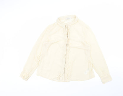 Womens UK Size 16 Oasis Beige Basic Button-Up